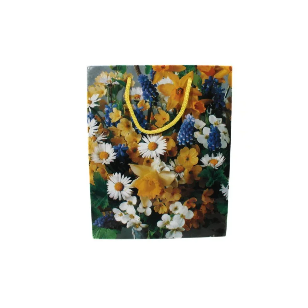 2 Vintage Floral Gift Bags – 1990s/2000s – Reusable, Used Condition